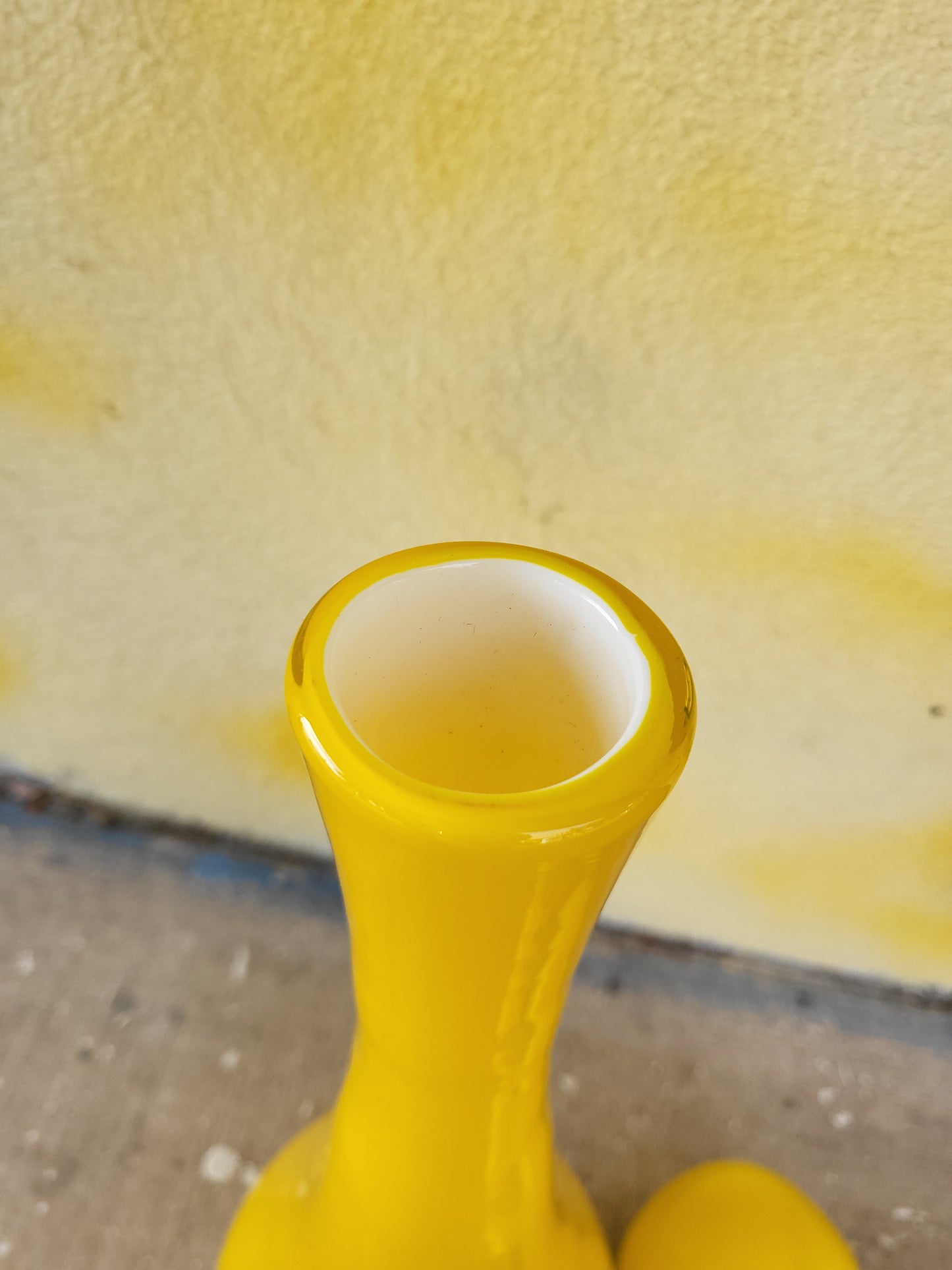 Mid-Century Italian Yellow Glass Bottle with Stopper