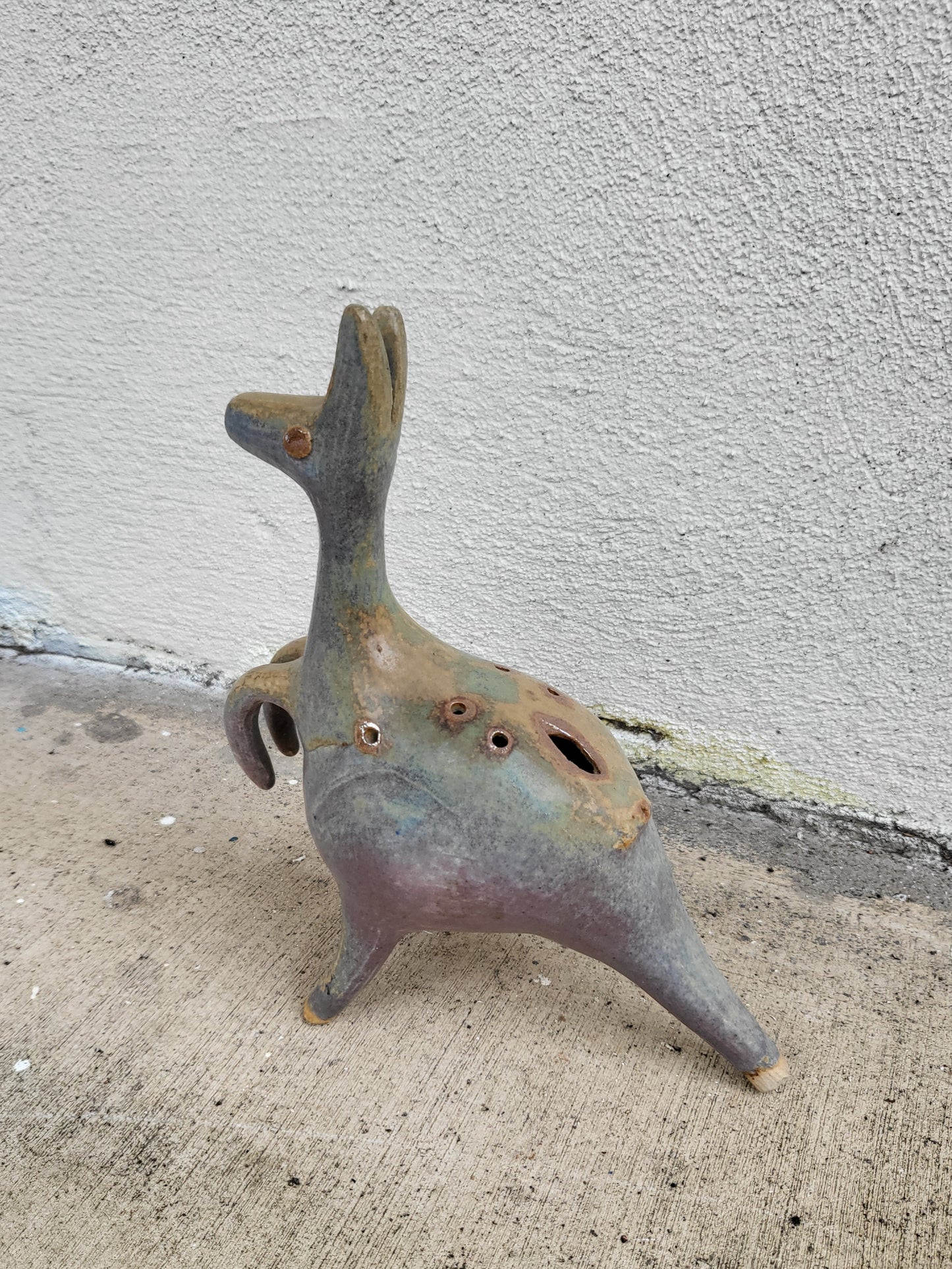 Unusual Pottery Kangaroo Incense Holder