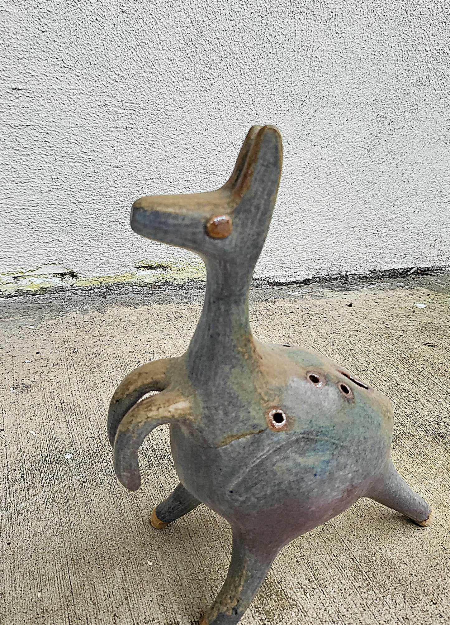 Unusual Pottery Kangaroo Incense Holder