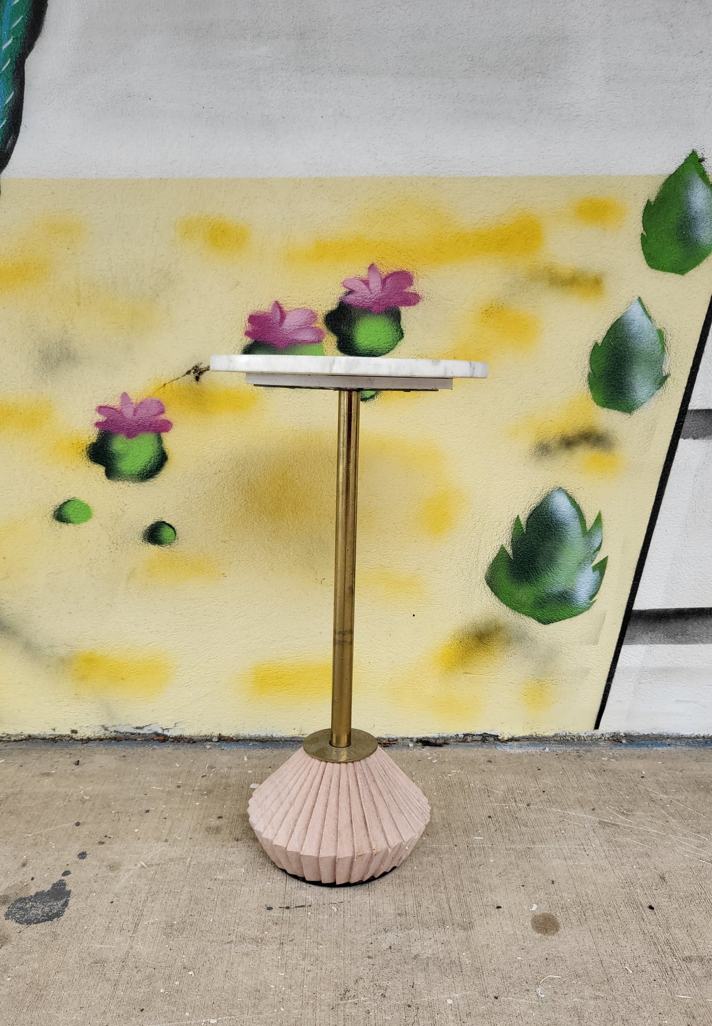 Vintage Sandstone and Marble Side Table