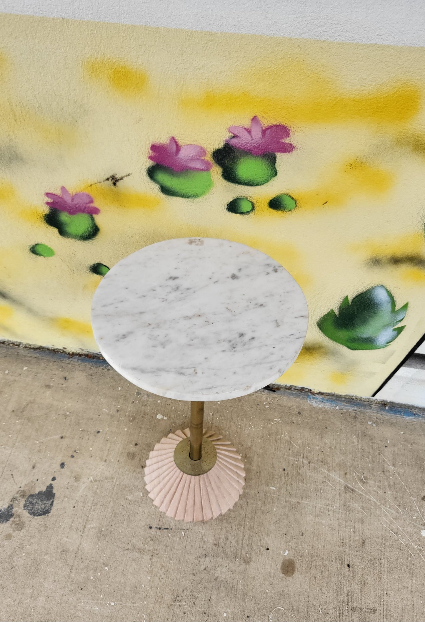 Vintage Sandstone and Marble Side Table