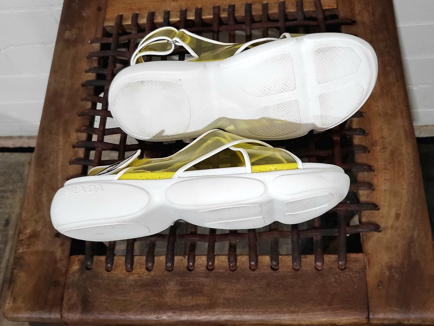 PRADA Transparent Yellow Sandals - Size 9