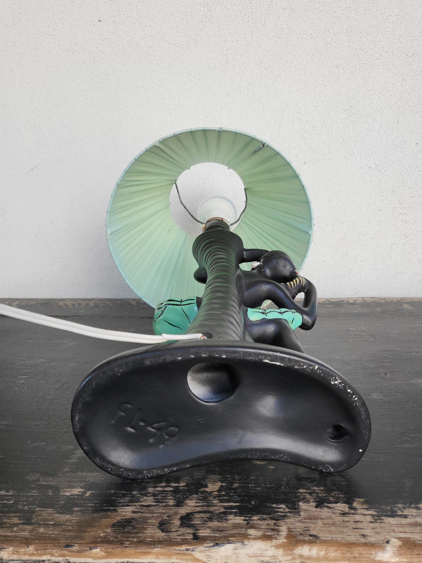Authentic Barsony Ballerina Lamp - Lady in Green Dress (c.1950s)