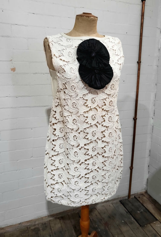 By Malene Birger Off-White Lace Bubble Dress - Size 36