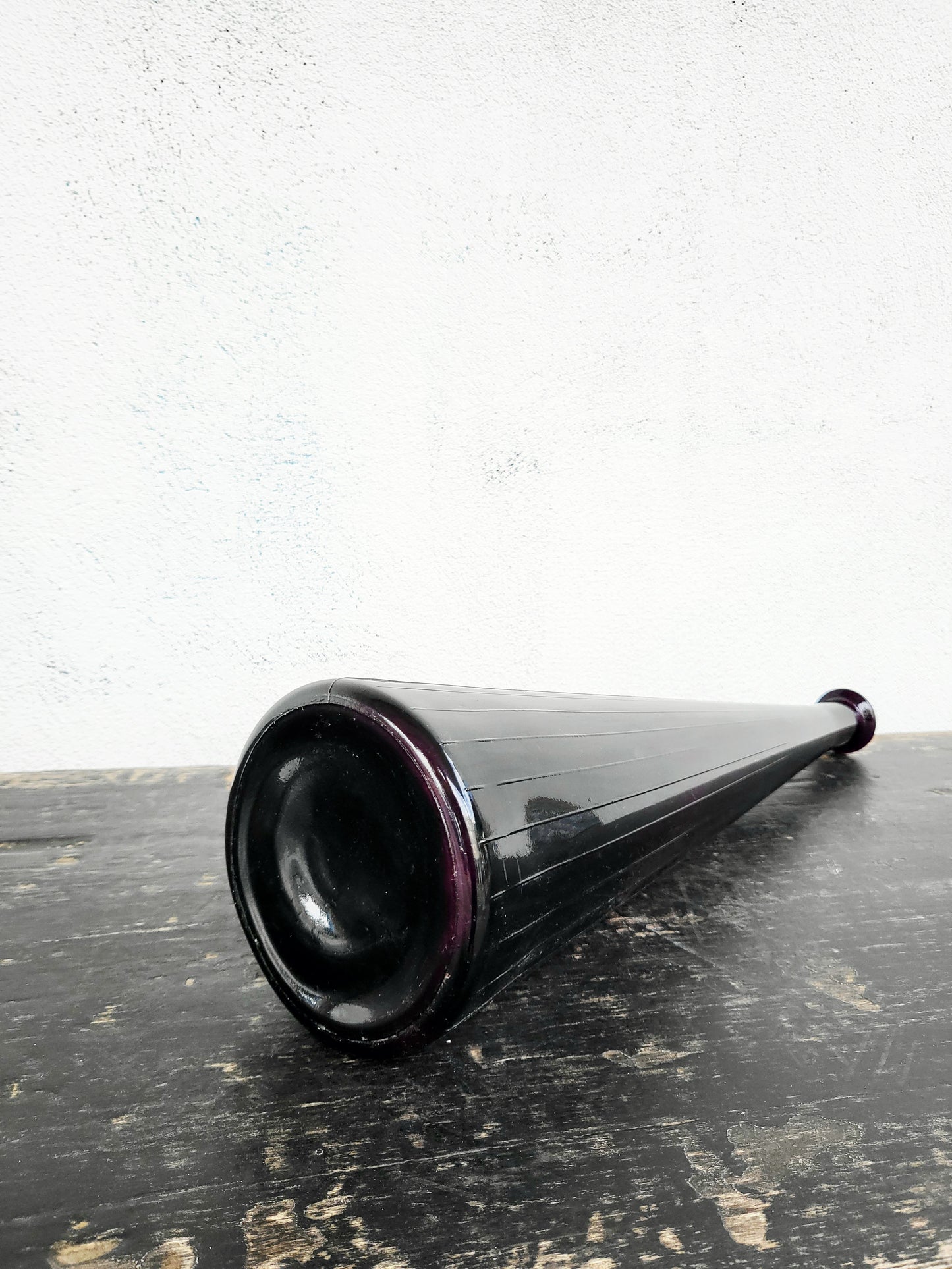 Mid-Century Empoli Glass Genie Bottle - Purple, 67cm