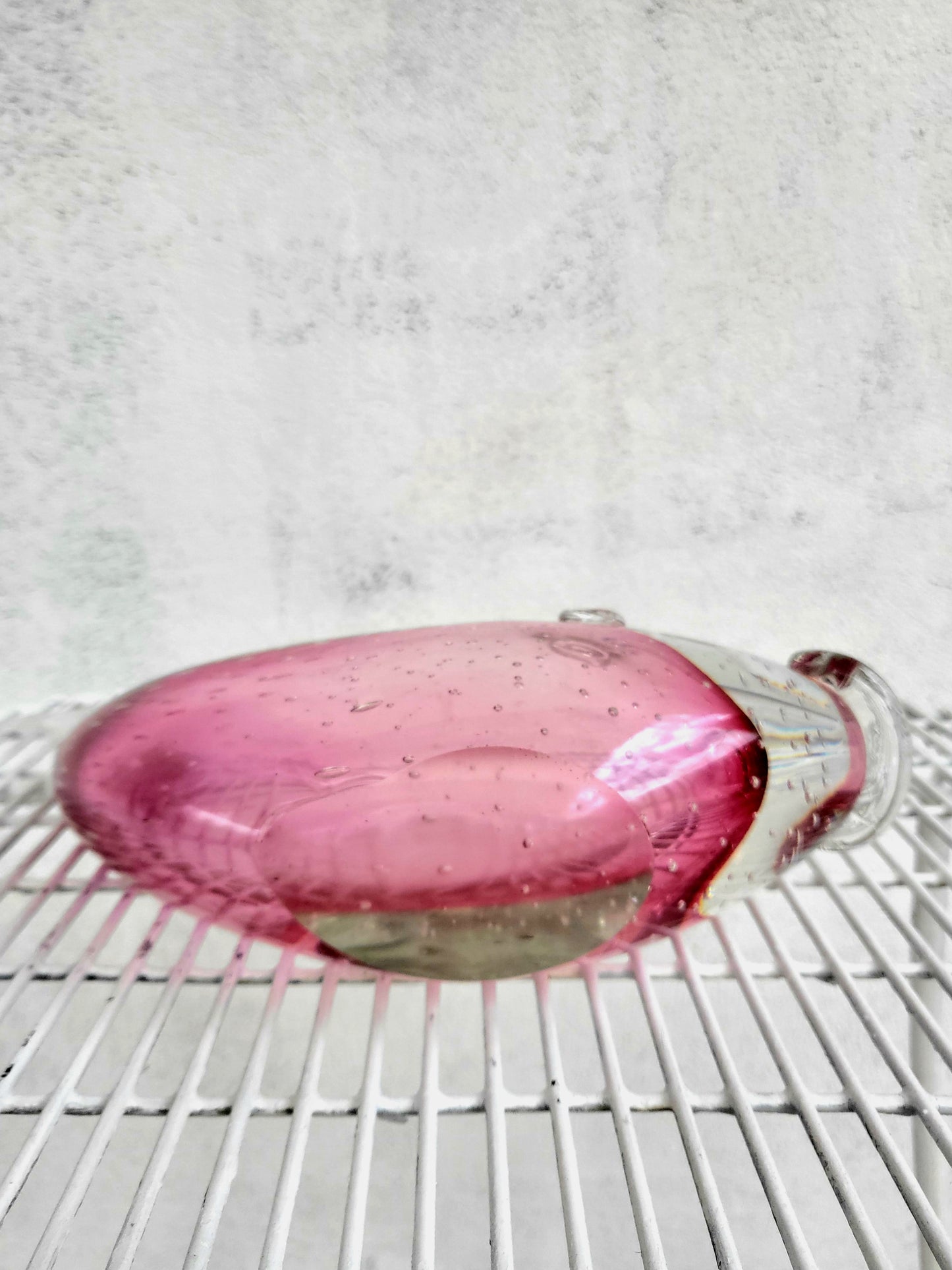 Attributed Murano Glass Fish Sculpture - Pink & Clear (36cm)