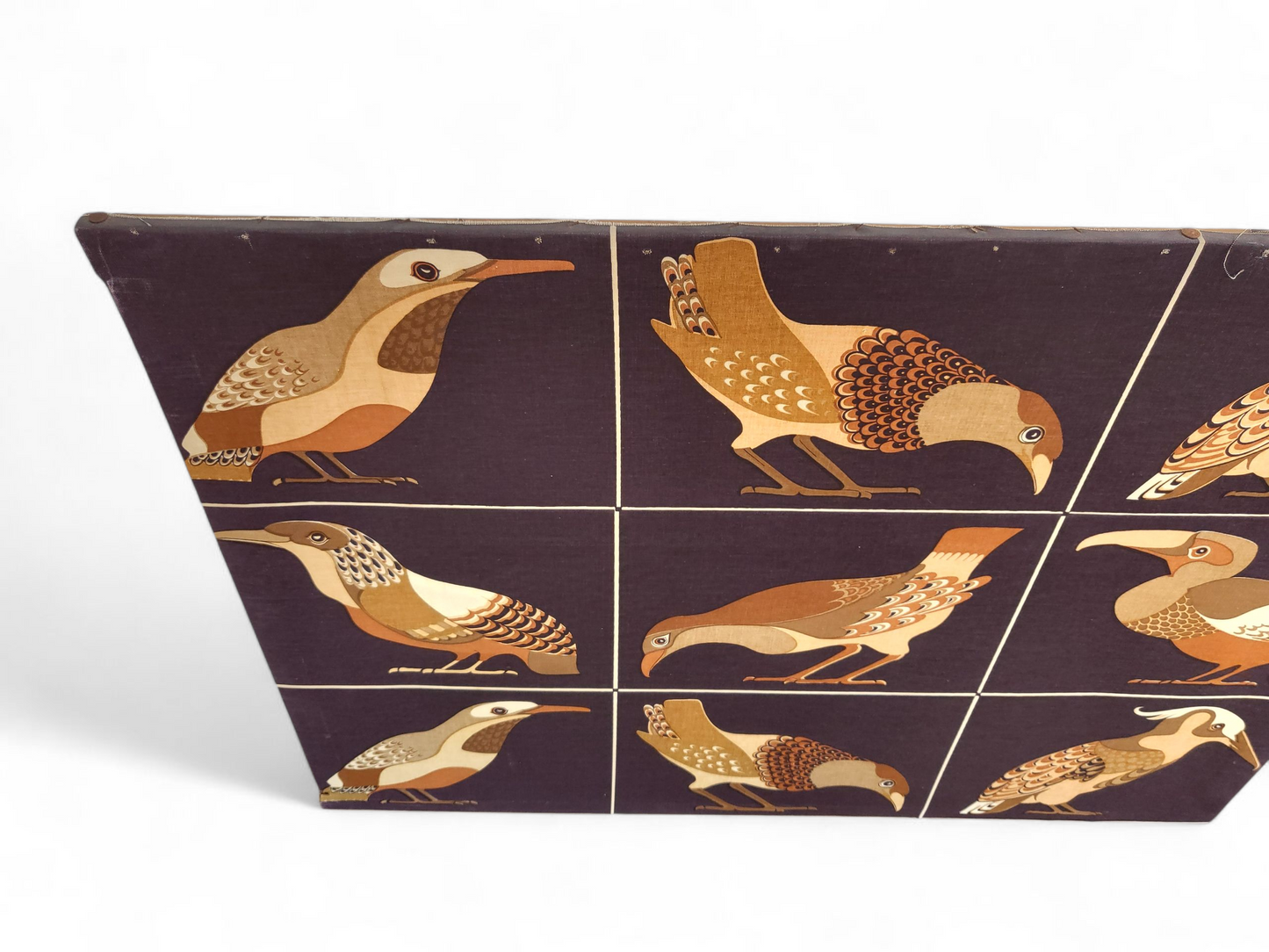 MId-Century Vintage Fabric Wall Panel with Stylised Birds