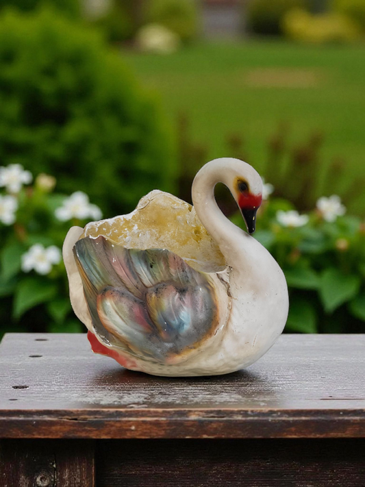 Large Mid-Century Swan Planter - Iridescent Finish (C. 1950s-60s)