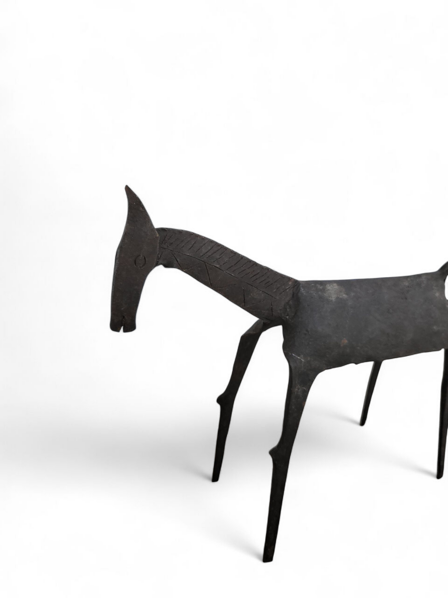 Brutalist Iron Horse Sculpture