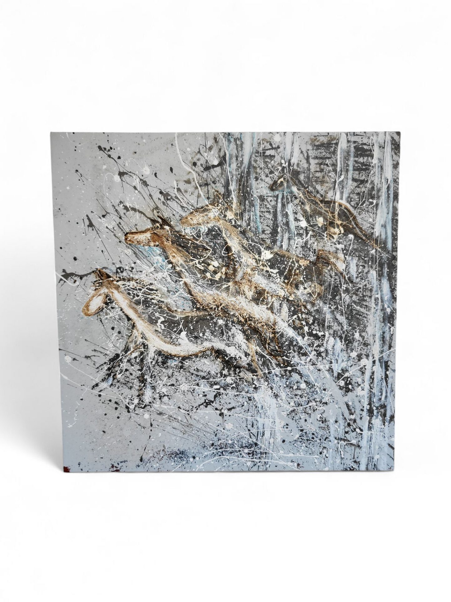 Abstract Acrylic Painting with Sand - "Be With The Trees"