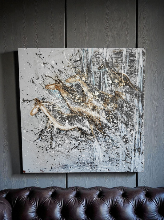 Abstract Acrylic Painting with Sand - "Be With The Trees"