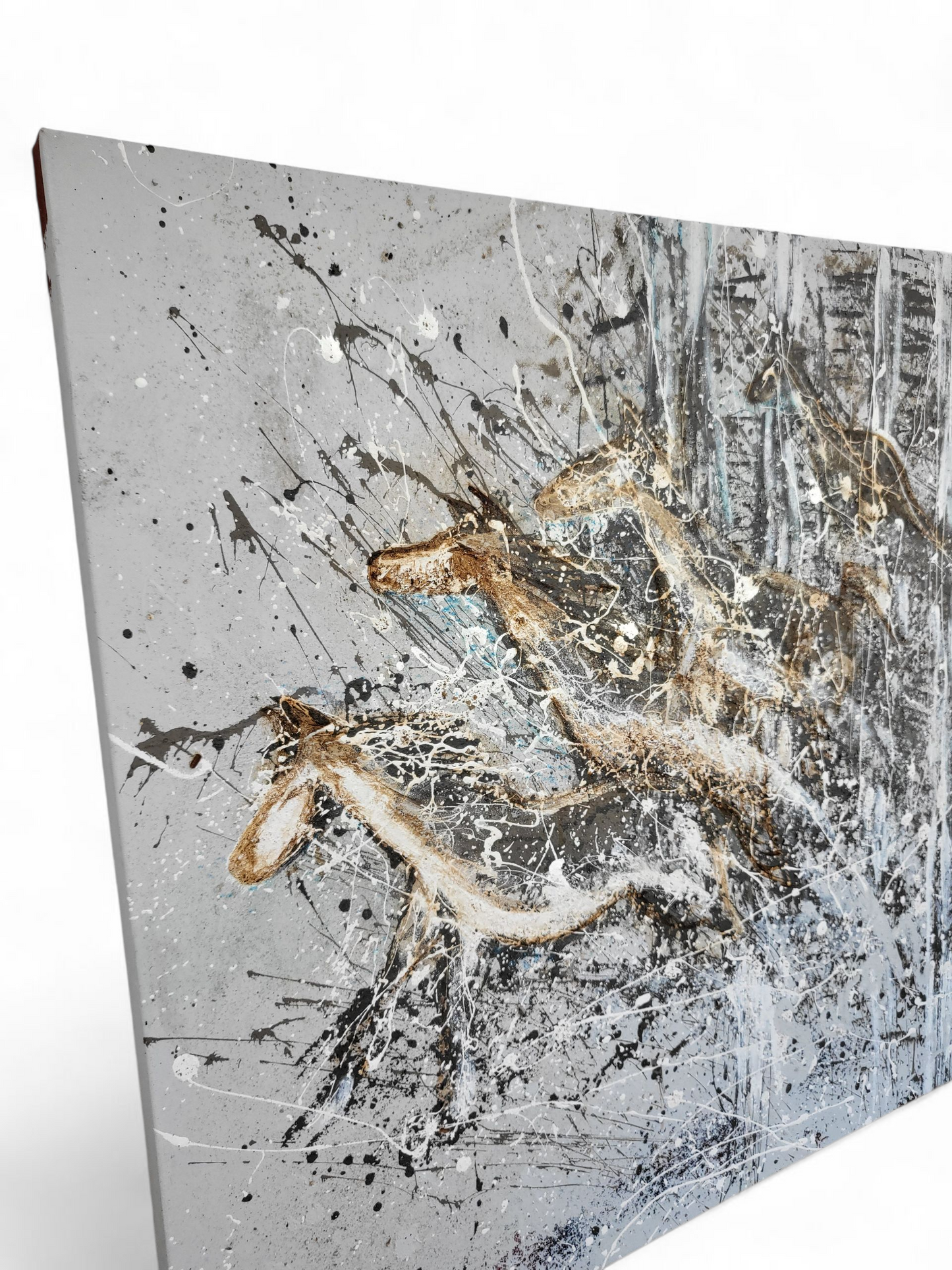 Abstract Acrylic Painting with Sand - "Be With The Trees"