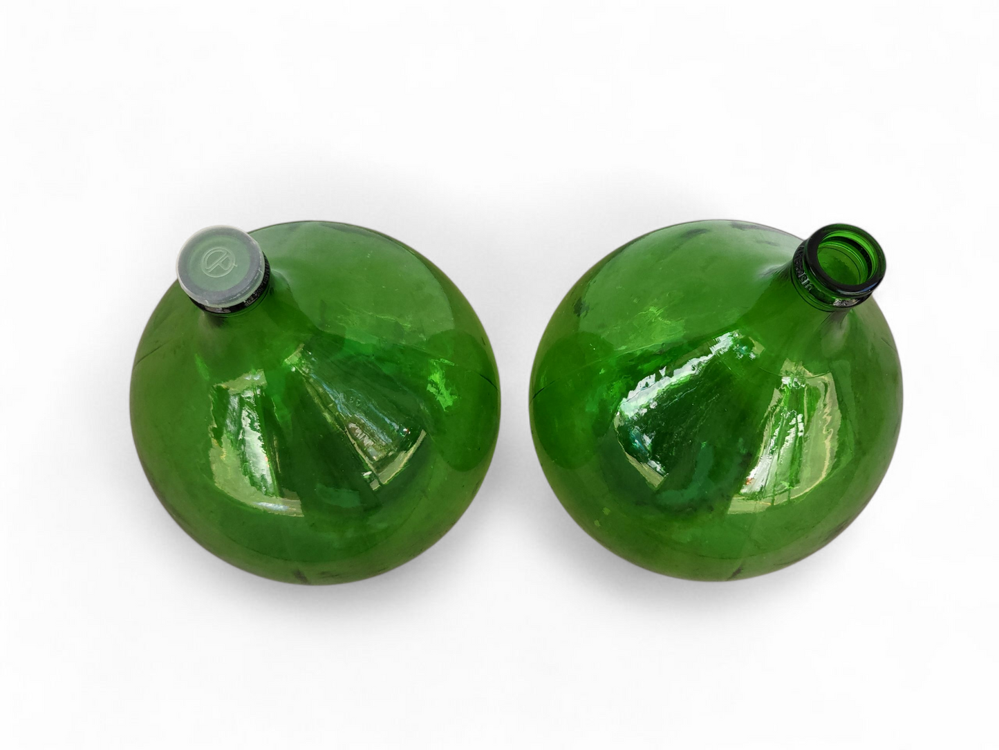 Antique Green Glass Italian Demijohns - 34L