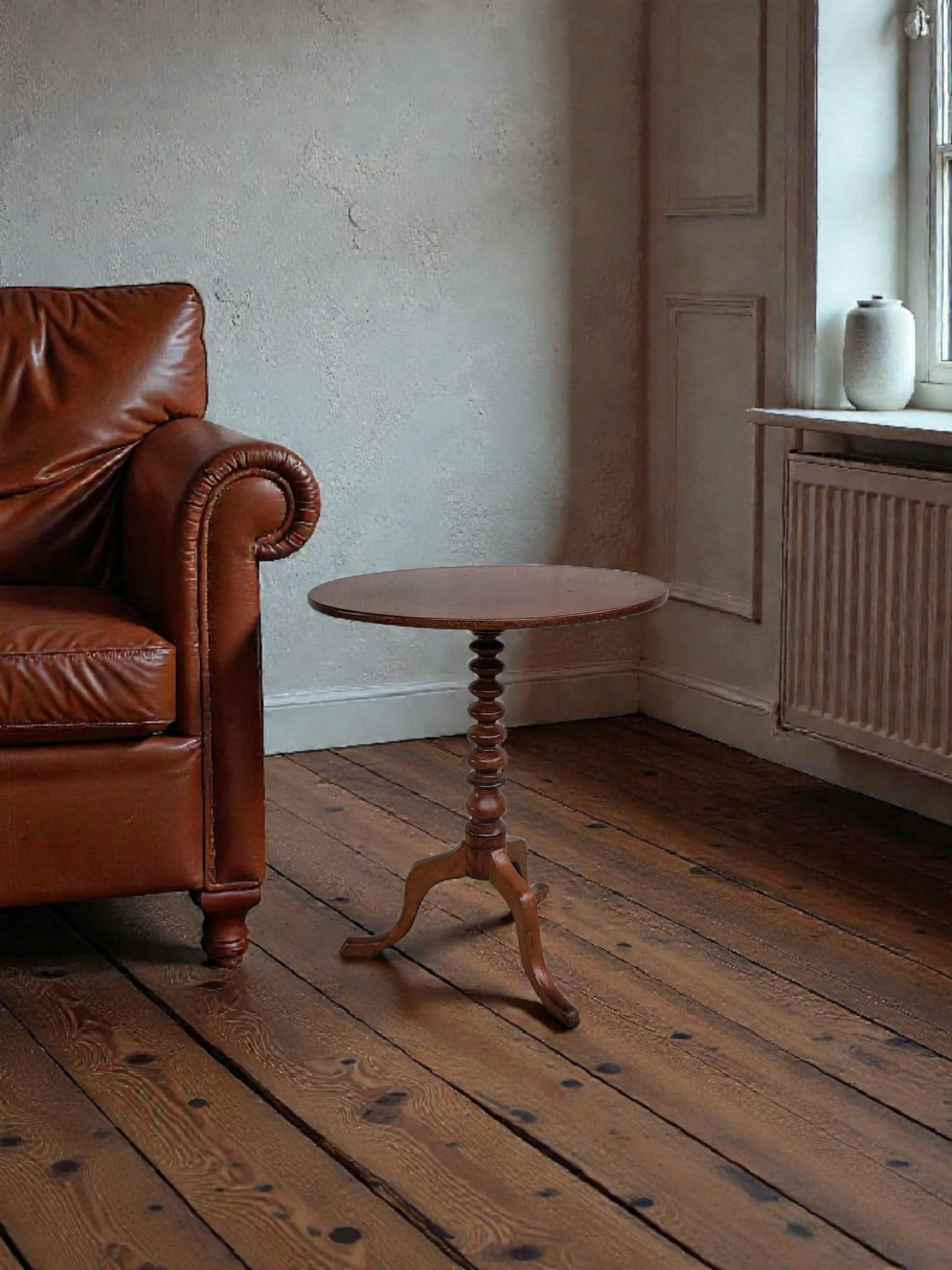 Victorian Bobbin-Turned-Pedestal Wine Table (c. 1880s-1890s)