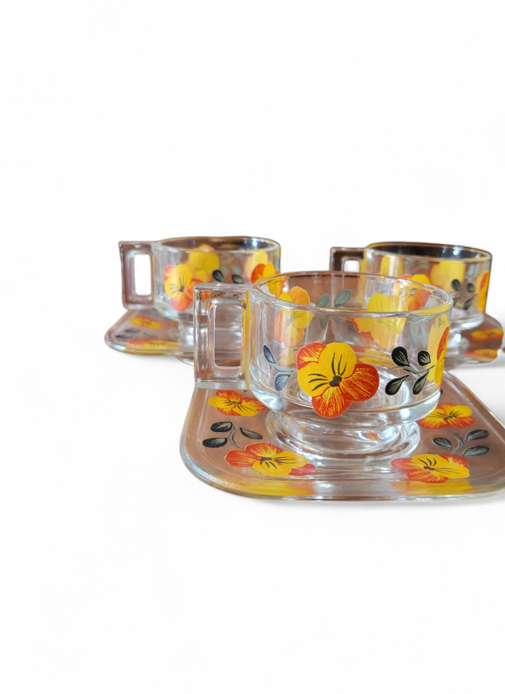 Joe Colombo "Flora" Espresso Cups & Saucers - Set of 6 | Made in Italy