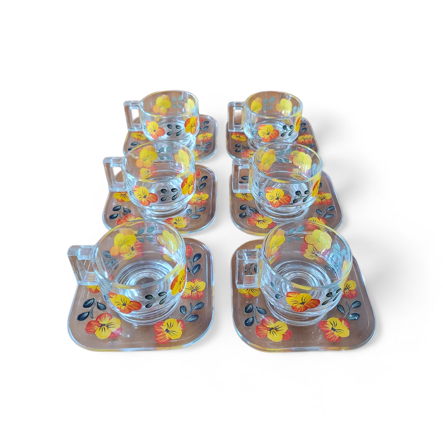 Joe Colombo "Flora" Espresso Cups & Saucers - Set of 6 | Made in Italy