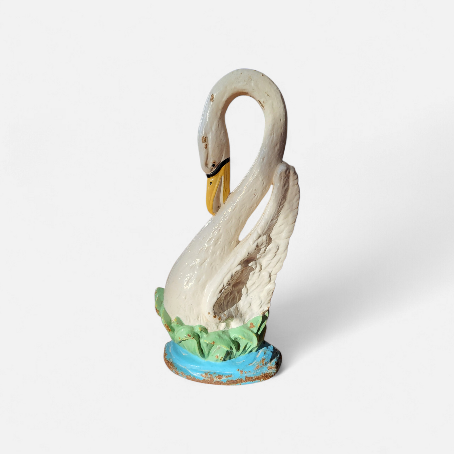 Heavy Cast Iron Swan Doorstop / Garden Feature