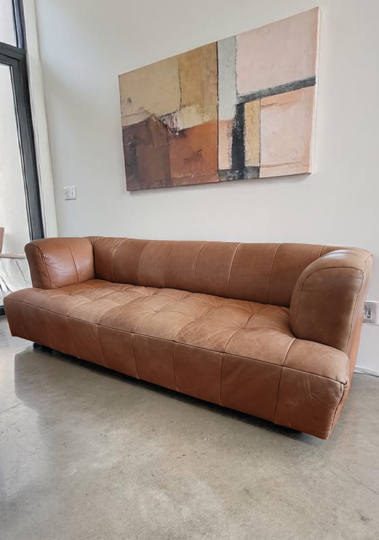Full-Grain Leather Sofa | Contemporary | 222cm