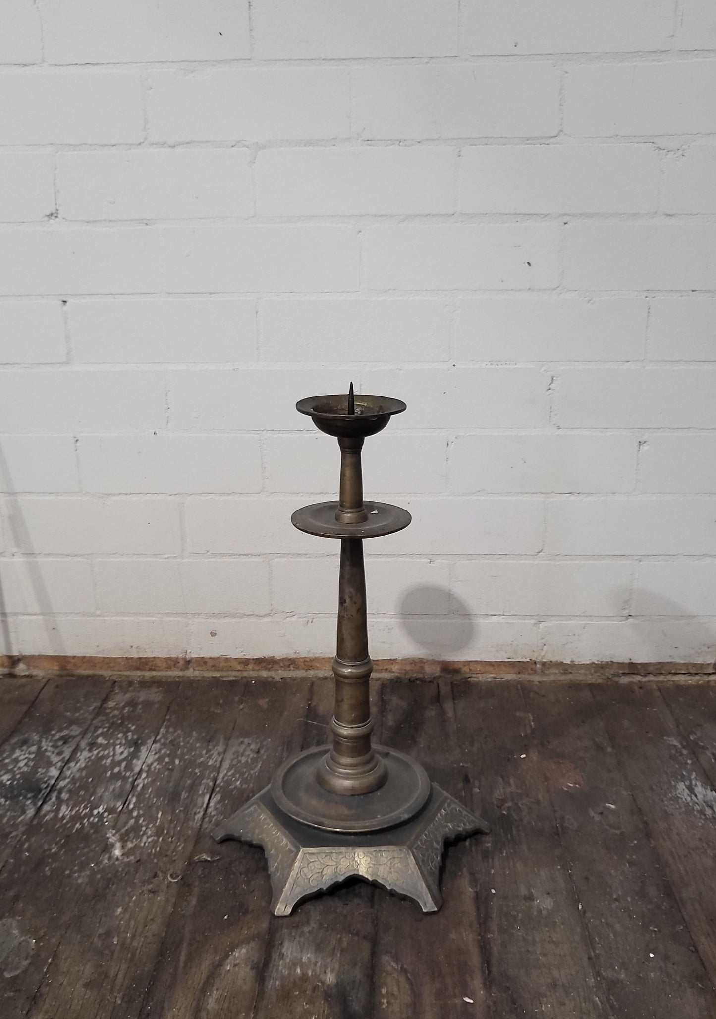 Antique Bronze Pricket Candlestick