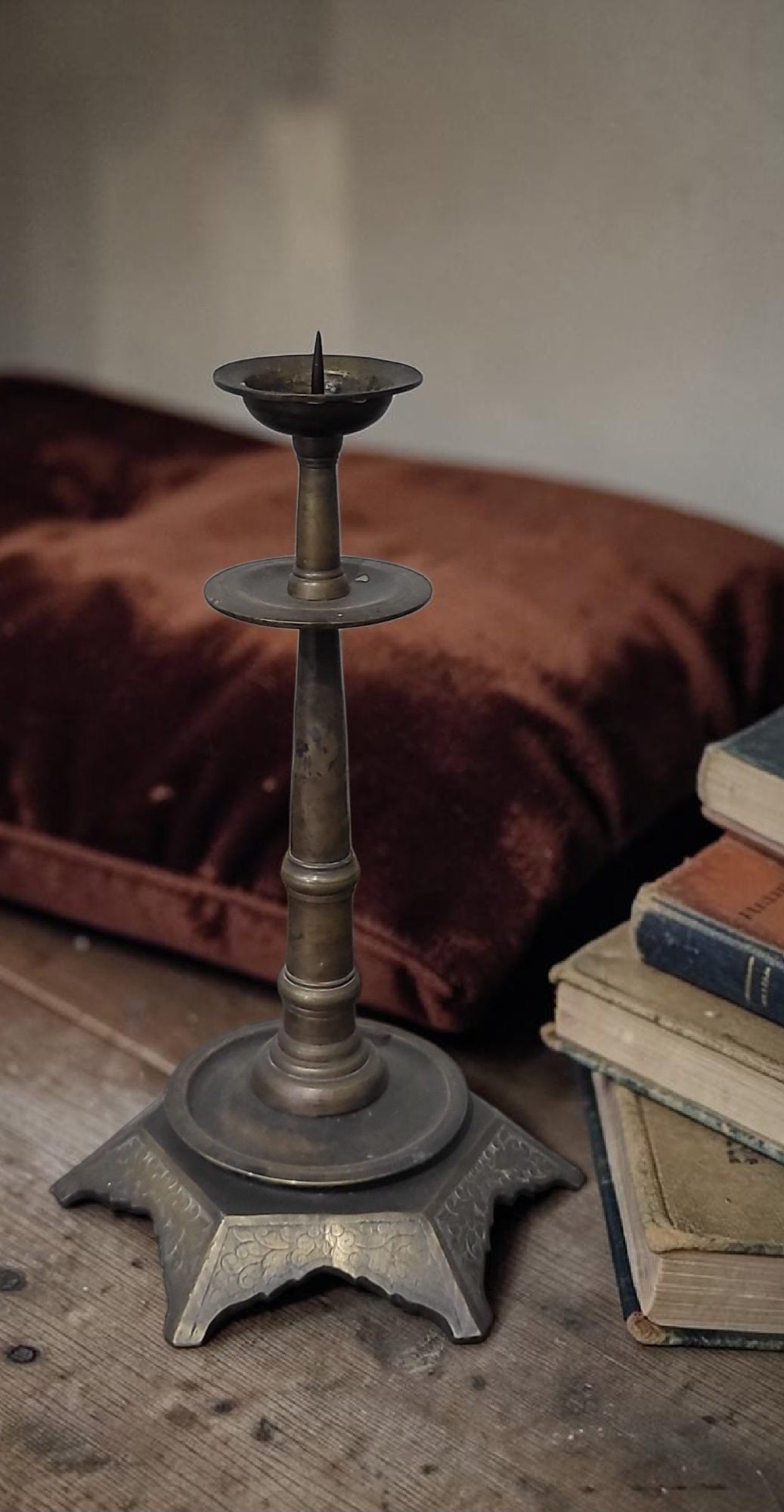 Antique Bronze Pricket Candlestick
