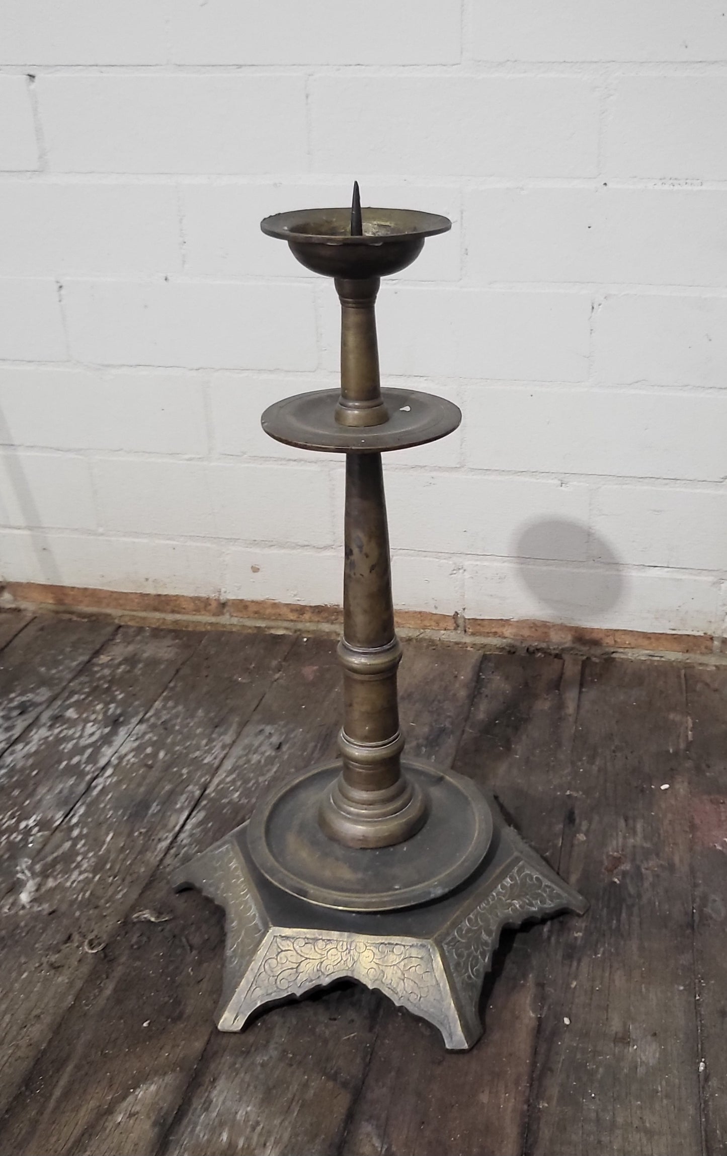 Antique Bronze Pricket Candlestick