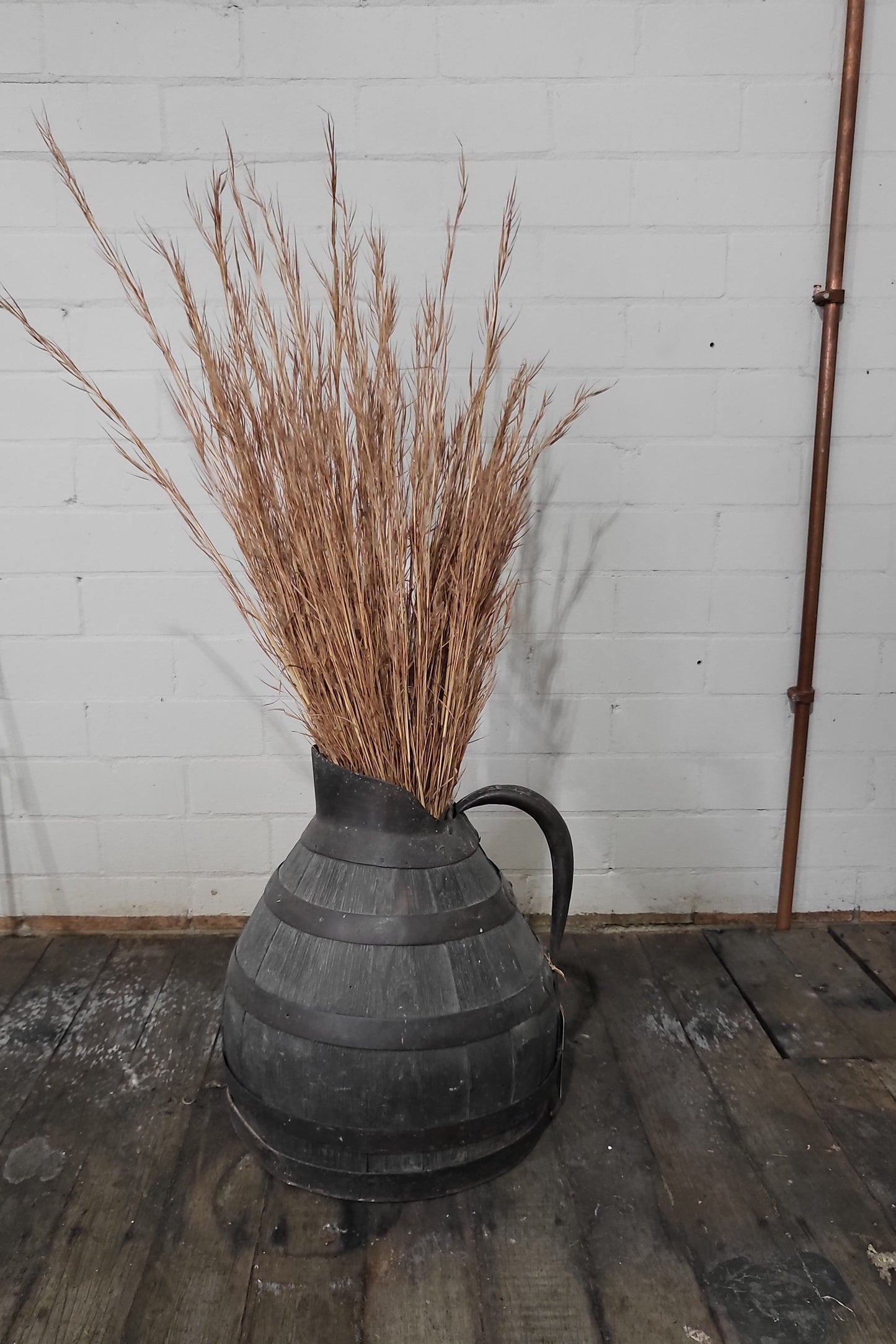Antique Iron-Bound Oak Wine Jug
