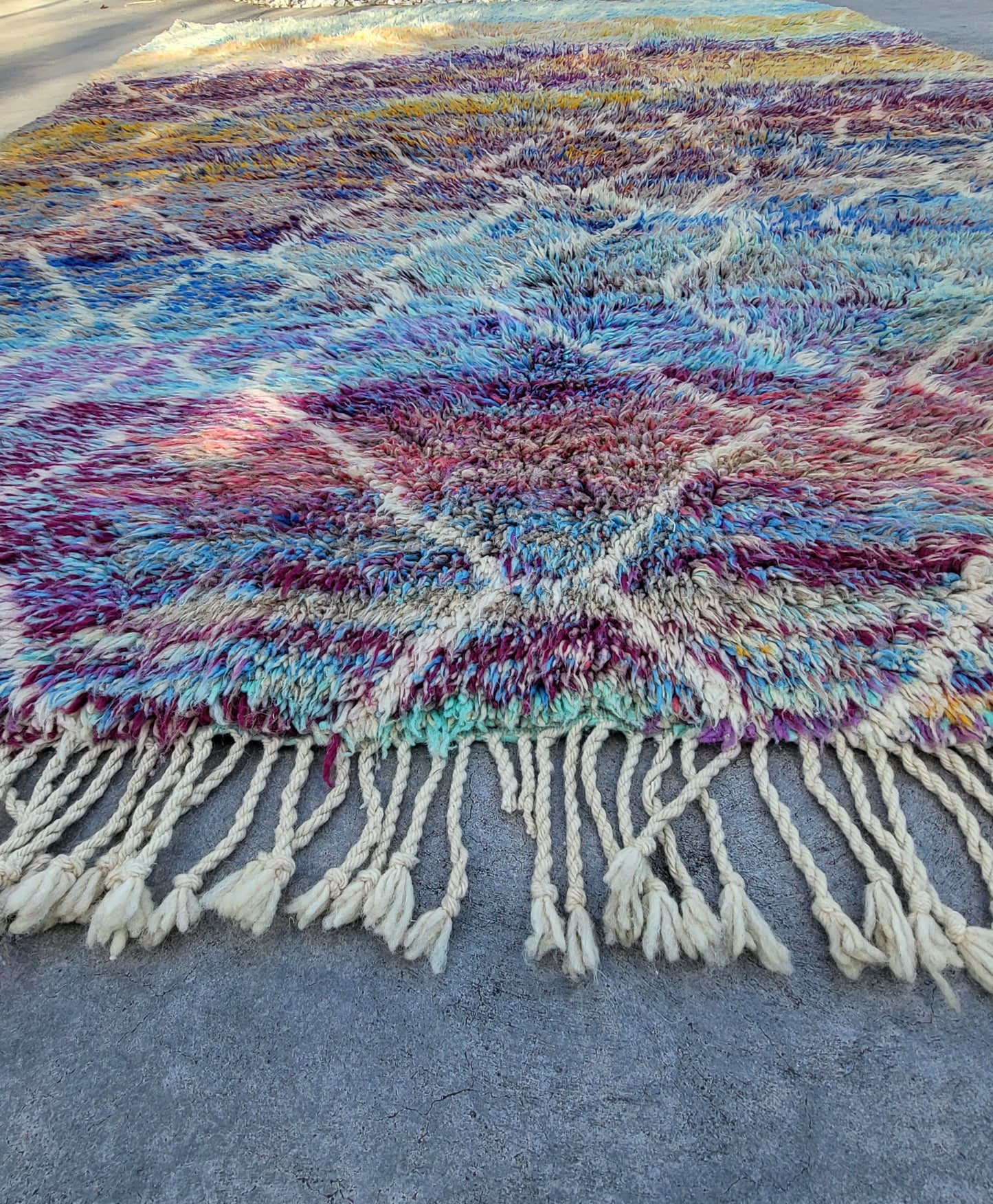 Moroccan Boujad Rug - Multicolour Hand-Knotted Wool
