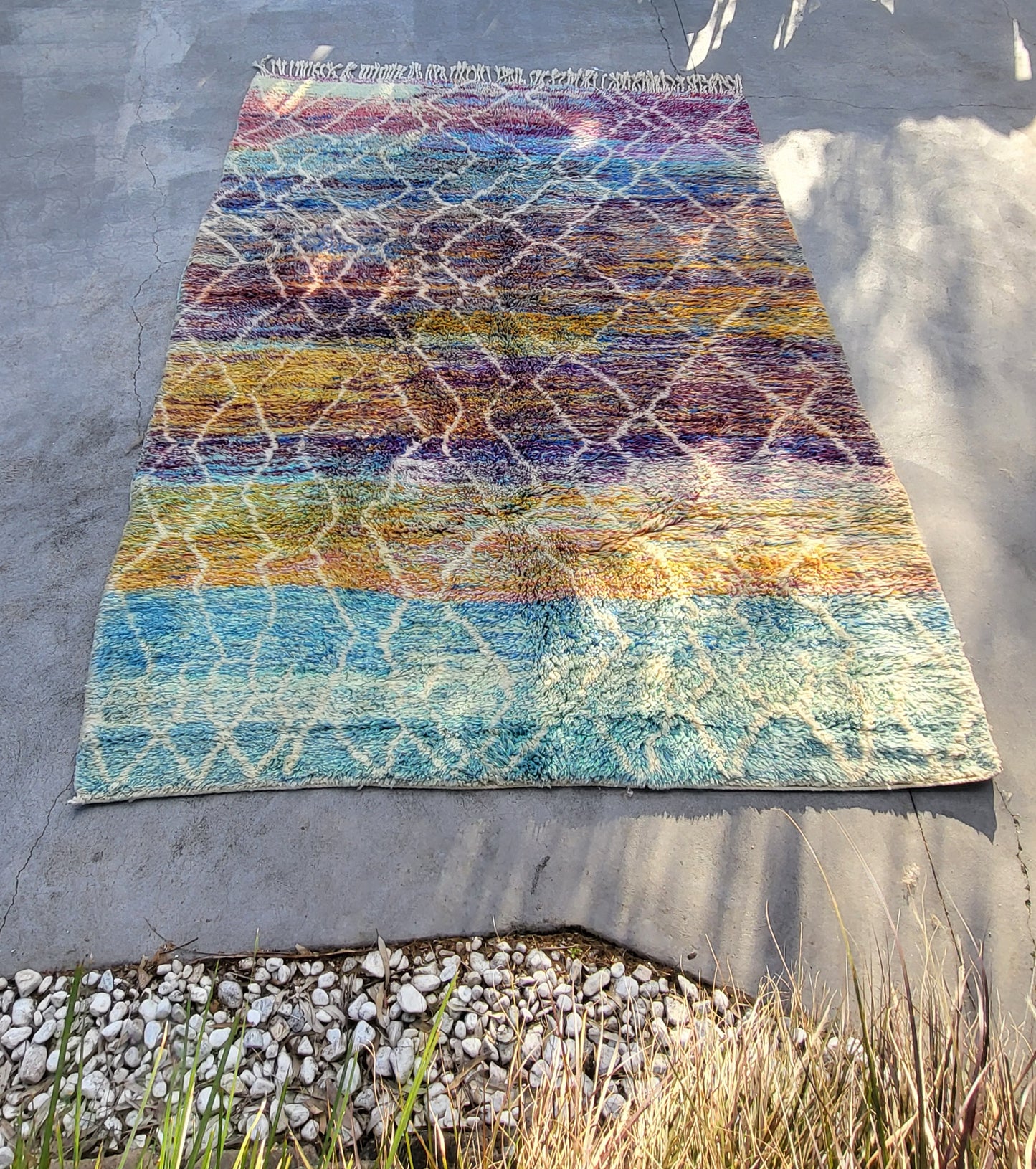 Moroccan Boujad Rug - Multicolour Hand-Knotted Wool