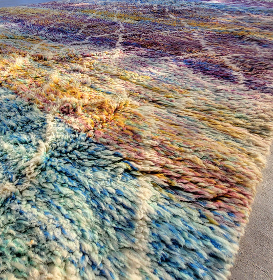 Moroccan Boujad Rug - Multicolour Hand-Knotted Wool