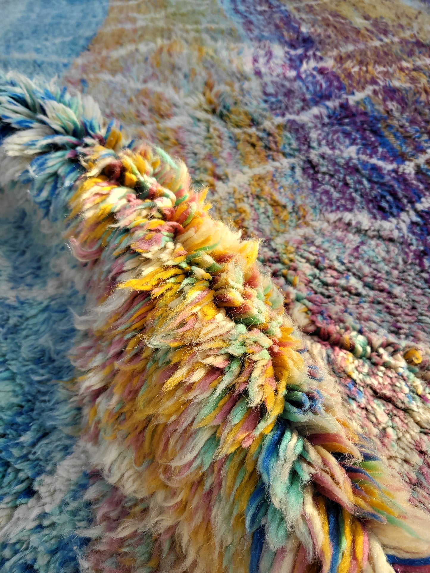 Moroccan Boujad Rug - Multicolour Hand-Knotted Wool