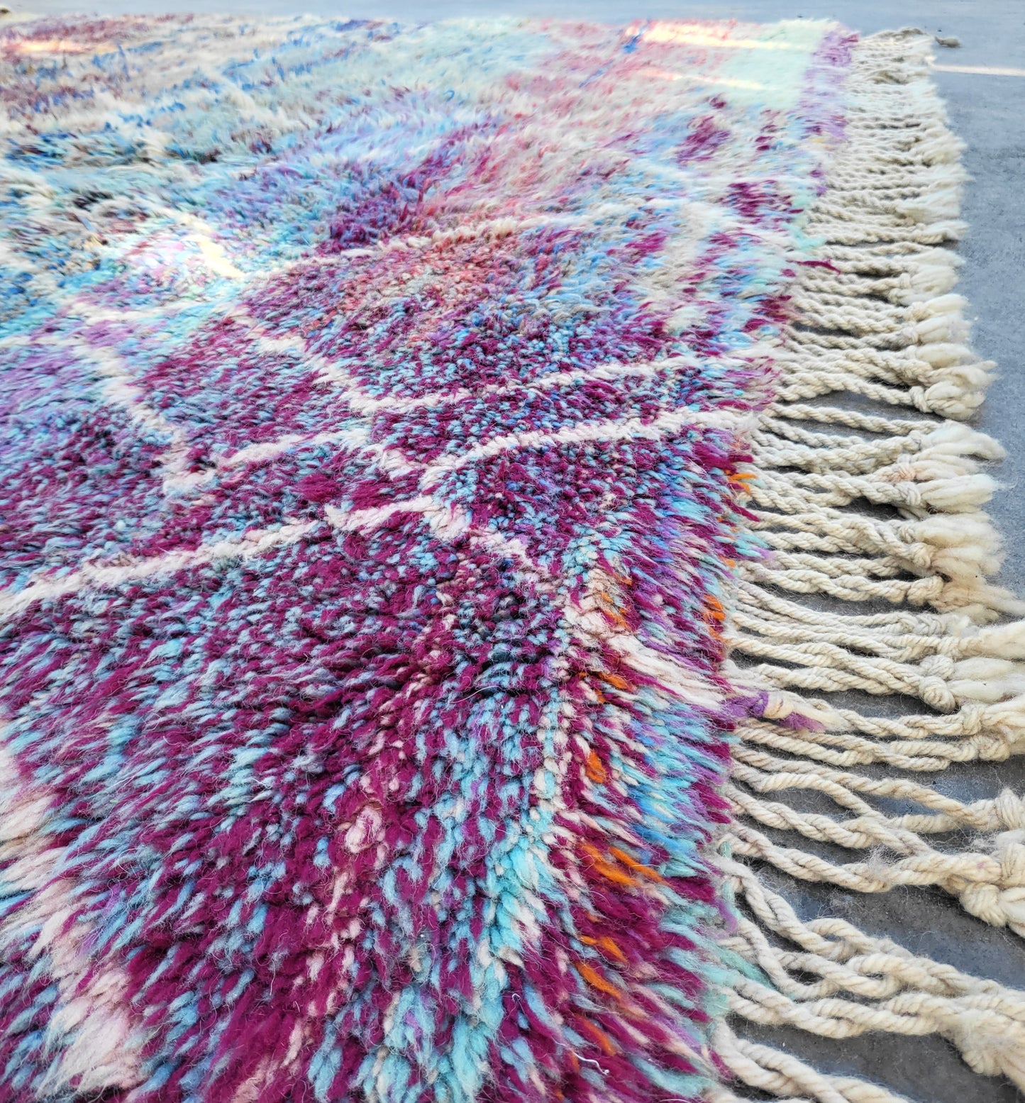 Moroccan Boujad Rug - Multicolour Hand-Knotted Wool