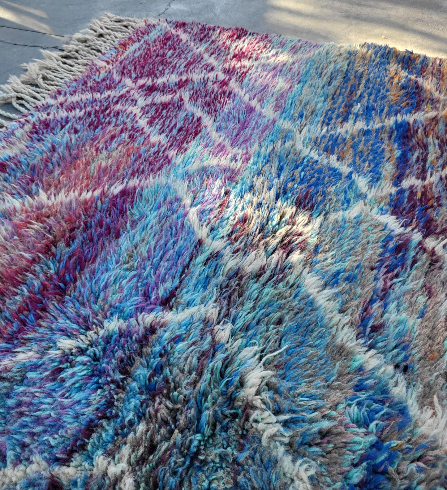 Moroccan Boujad Rug - Multicolour Hand-Knotted Wool
