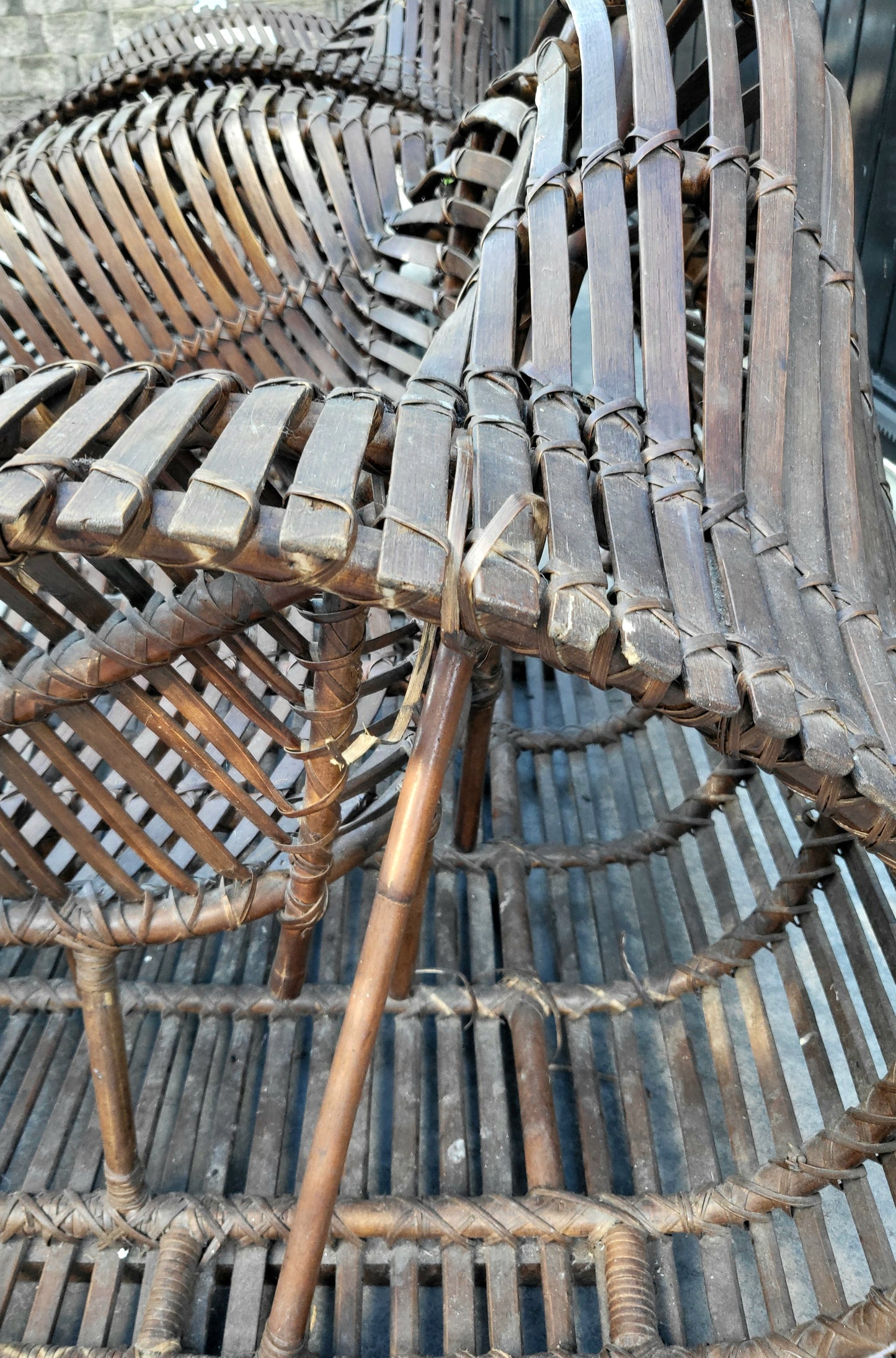 Vintage Sculptural Woven Outdoor Chairs - Pair