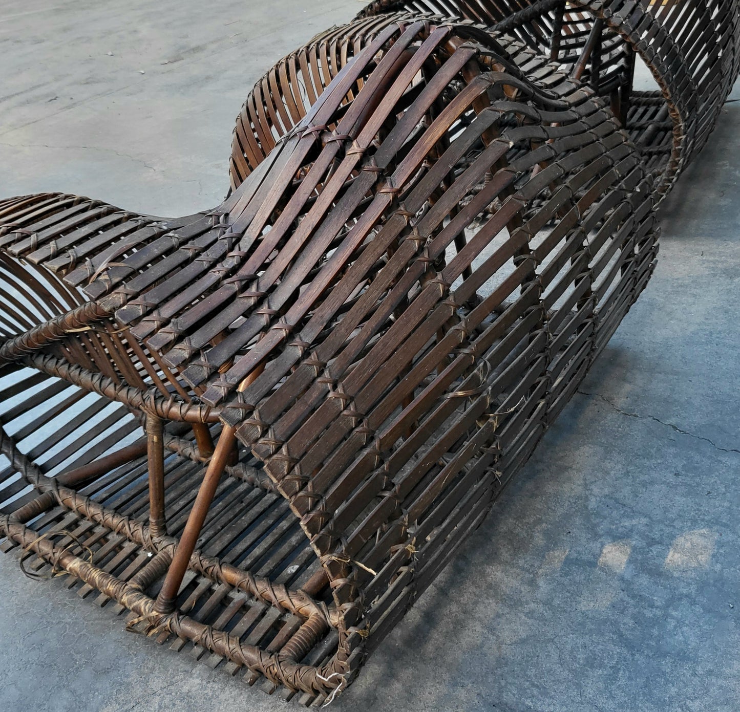 Vintage Sculptural Woven Outdoor Chairs - Pair