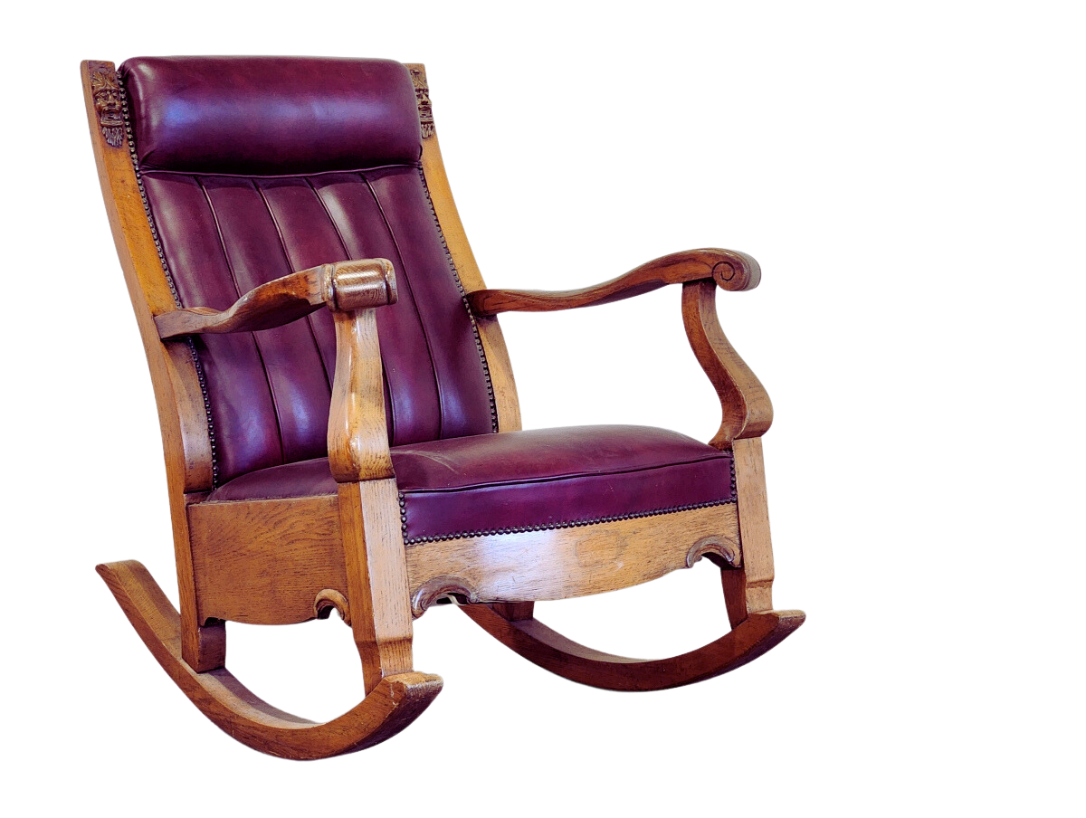 Antique Leather Rocking Chair