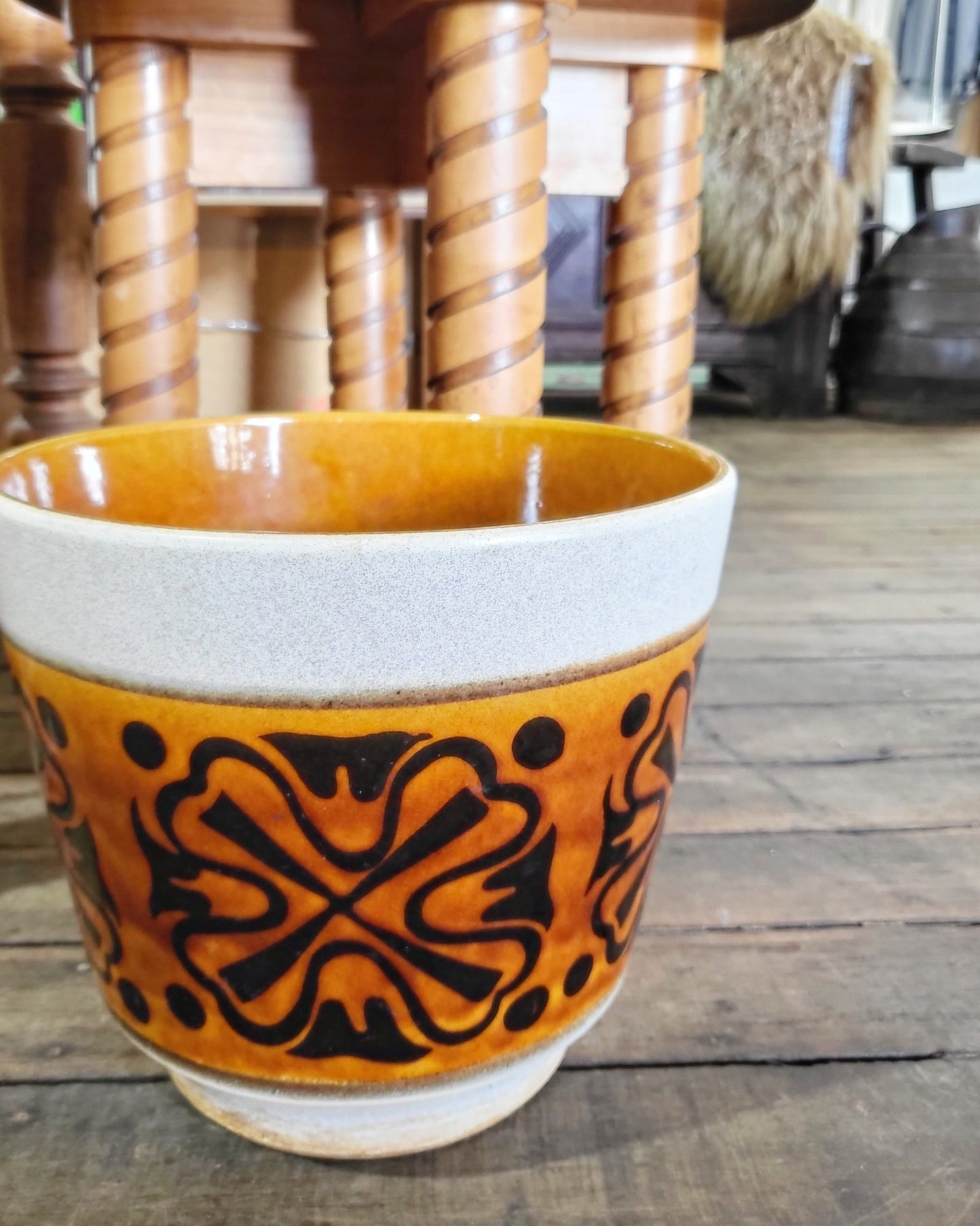 West German Mid-Century Ceramic Plant Pot