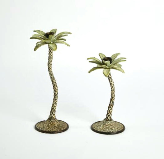 1980's Palm Tree Candle Holders