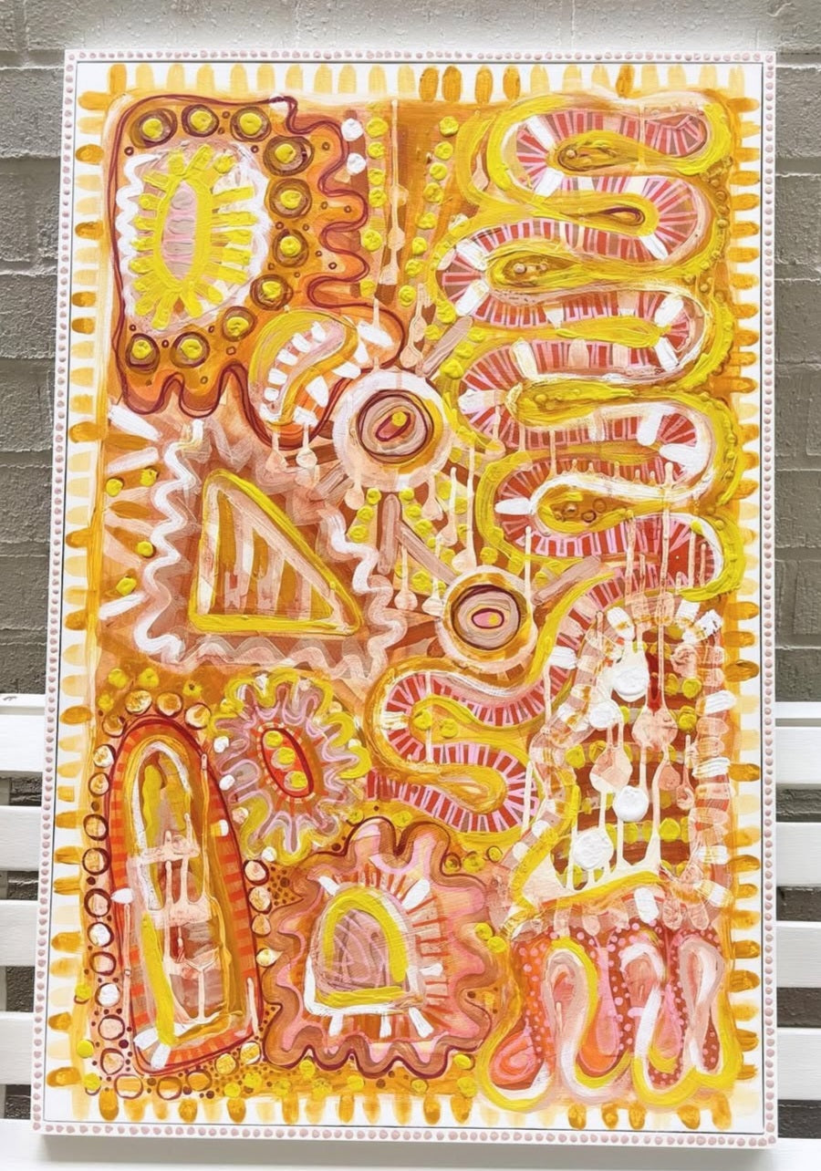"Saffron and Chartreuse" Acrylic on Canvas by Nikola