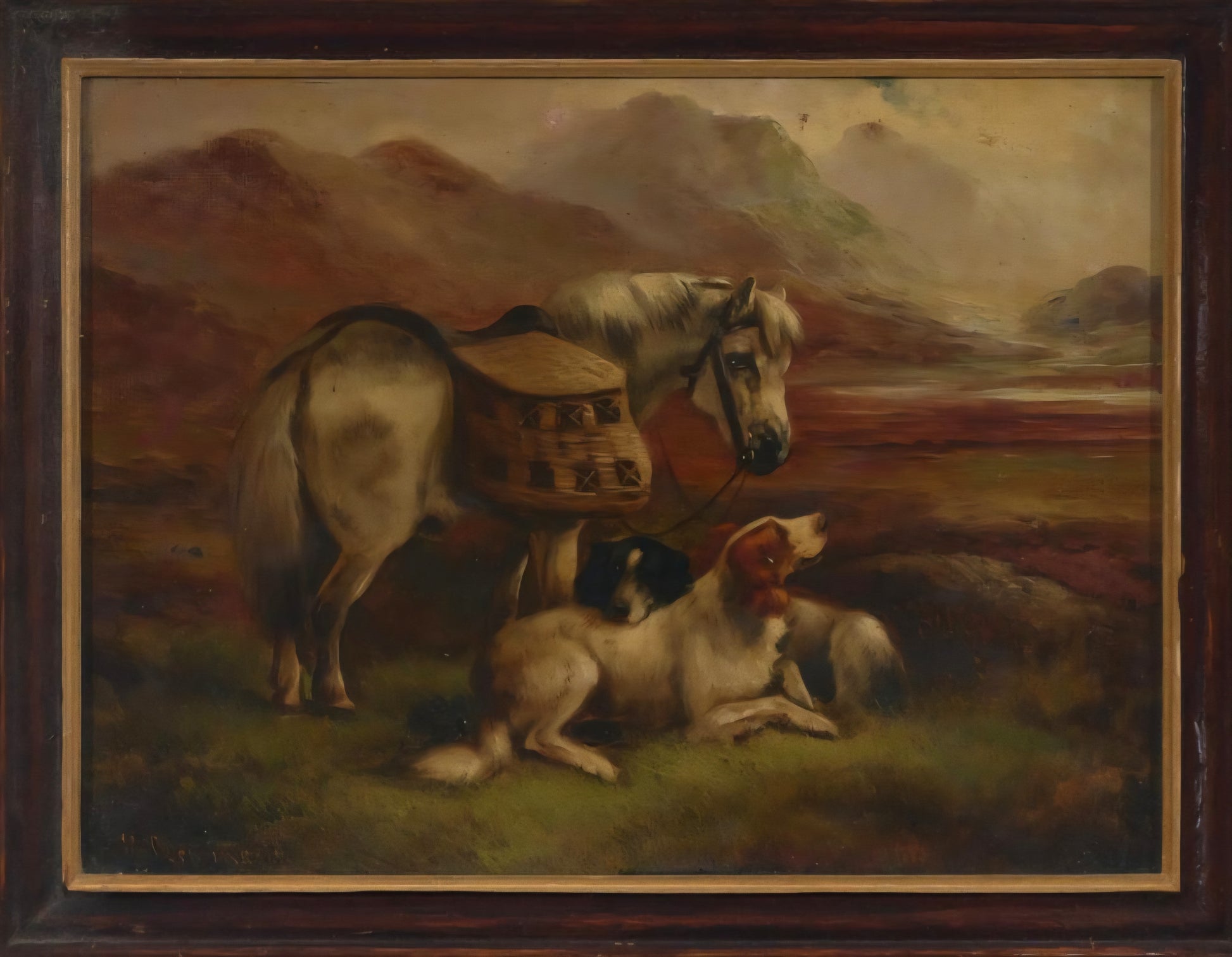 Pair of British antique Highland landscapes, Robert Cleminson, c.1860s
