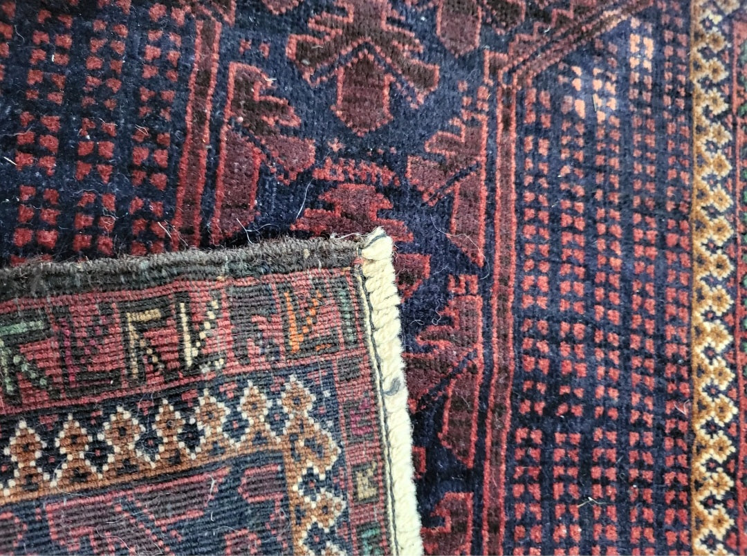 Vintage Persian Baluchi Rug - Purple & Red Tones (160cm x 92cm)