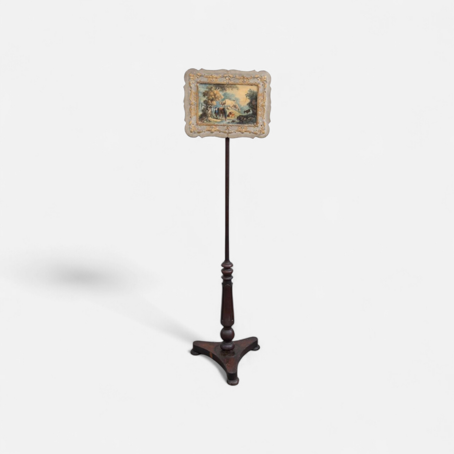 Antique Adjustable Pole Screen | c.1840 | Early Victorian