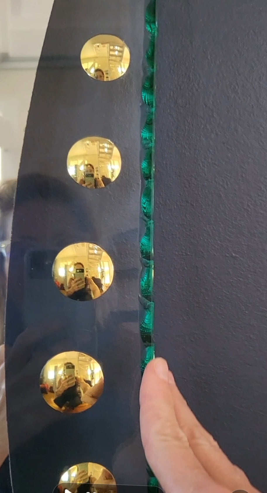 1950s Mid-Century Cristal Art Wall Mirror with Rope Suspension