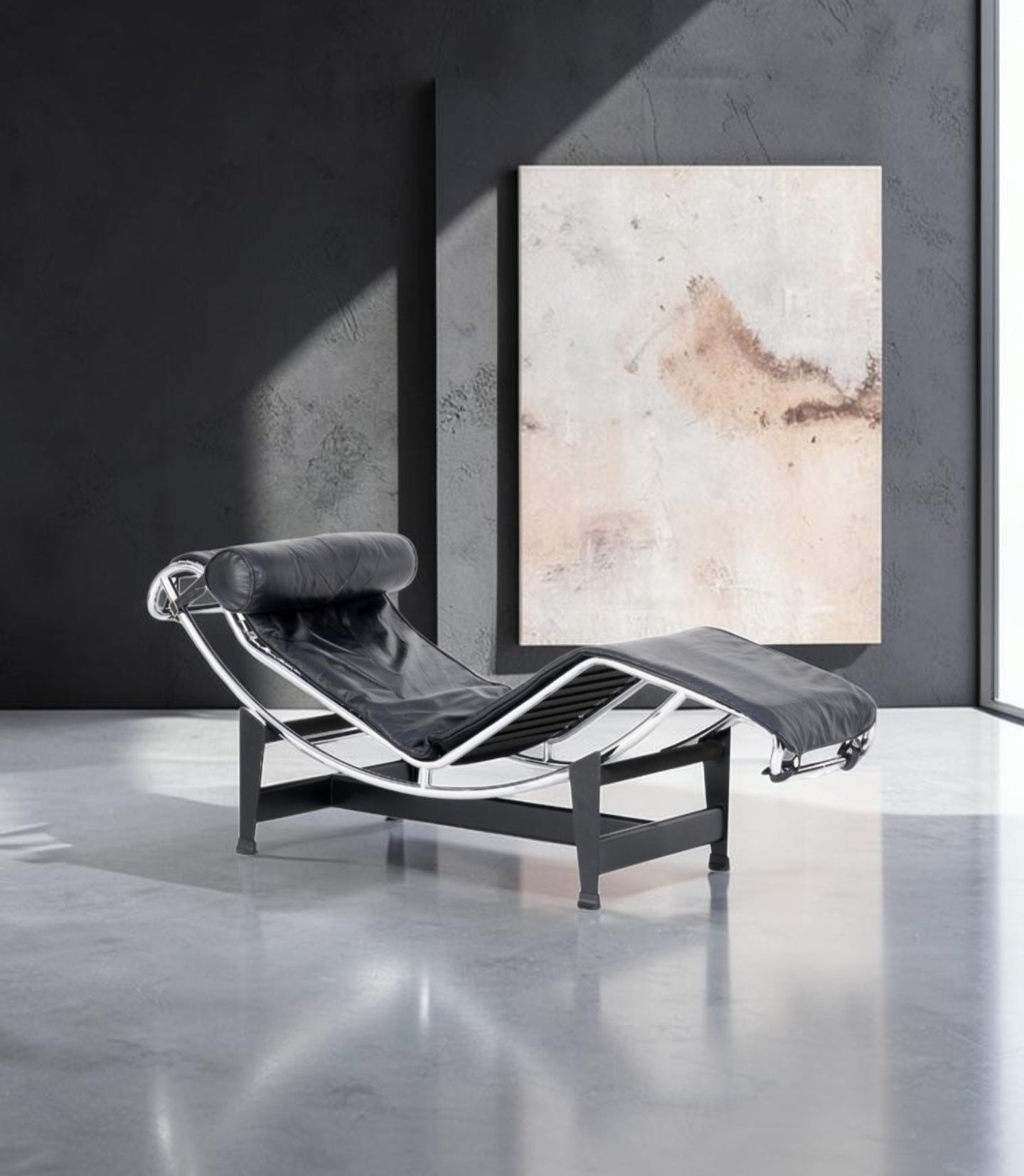 Le Corbusier LC4 Chaise Lounge by Cassina - Black Leather