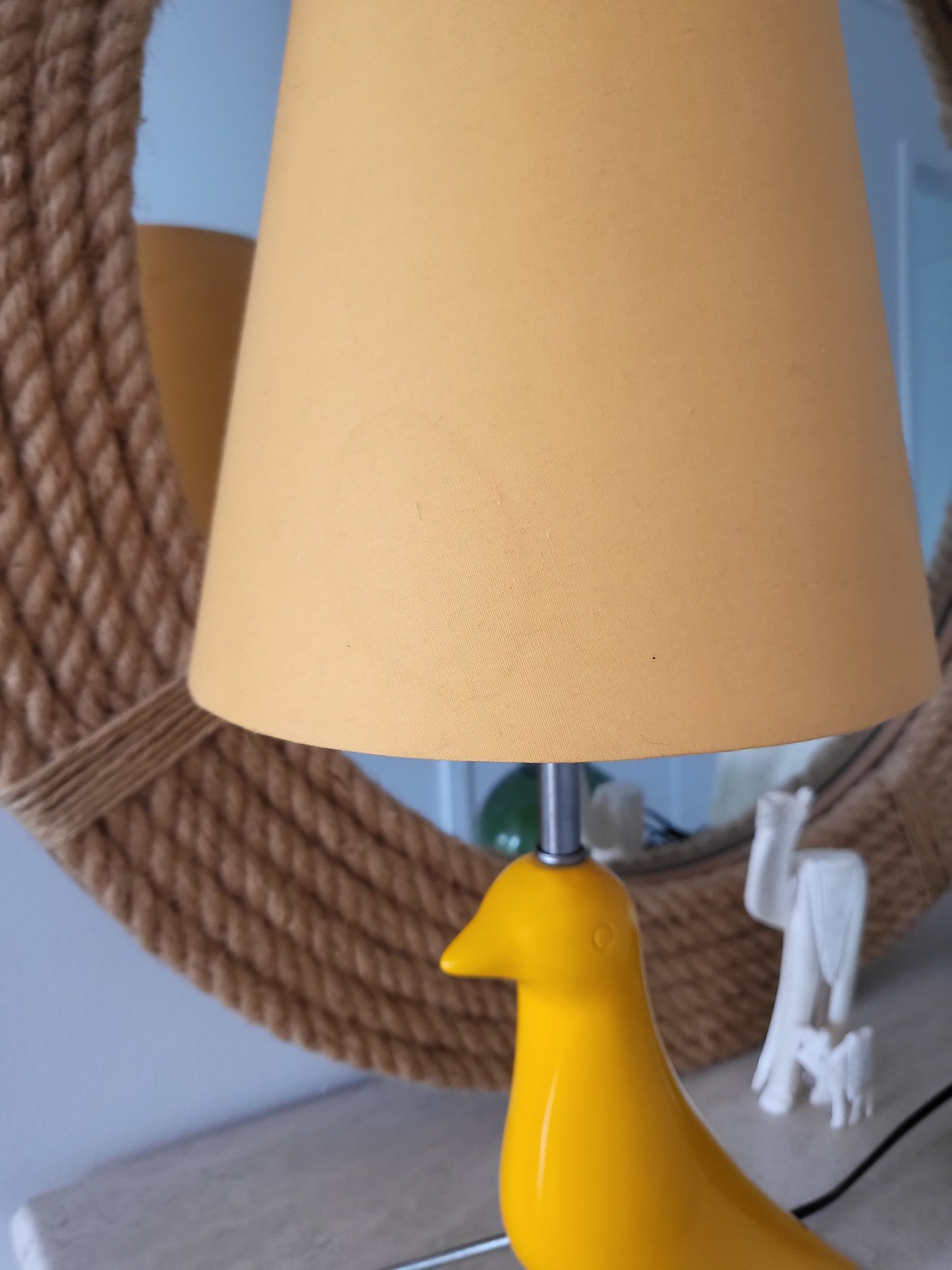 Yellow Mid-Century Bird Lamp