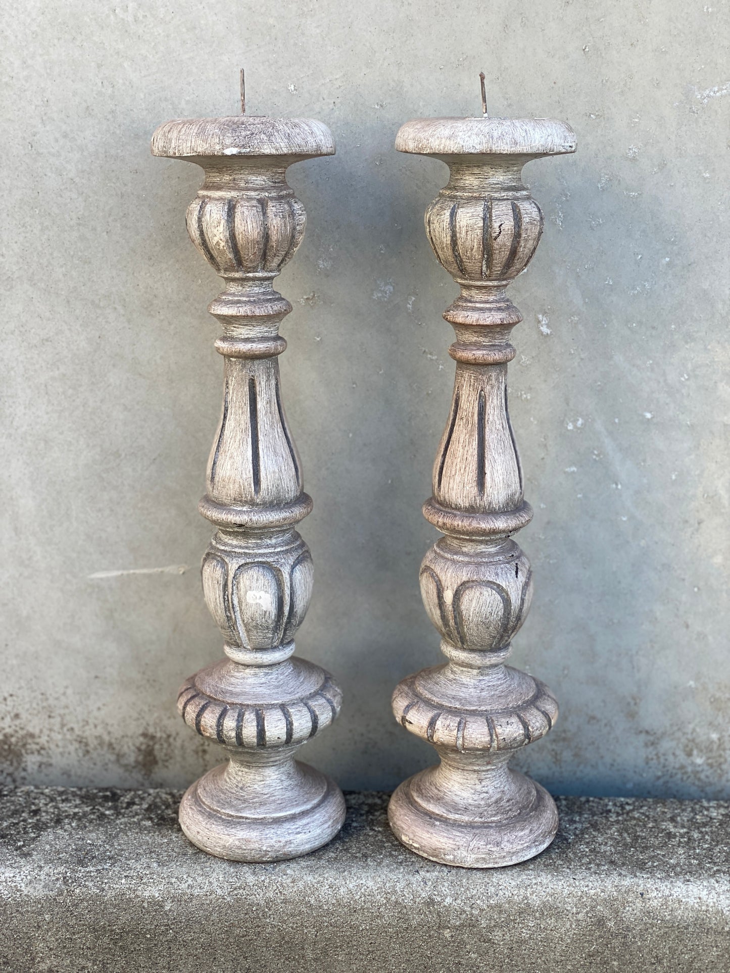 Pair of Handmade Timber Candlesticks