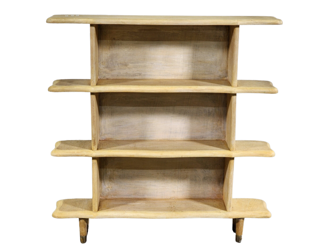 Mid-Century 4-Tier Rustic Wooden Bookcase