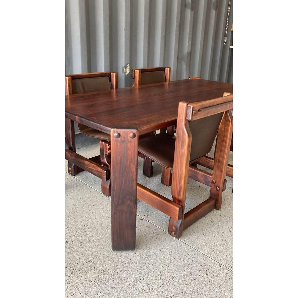 Solid timber Post and Rail dining table with exposed joinery – Saint Atlas