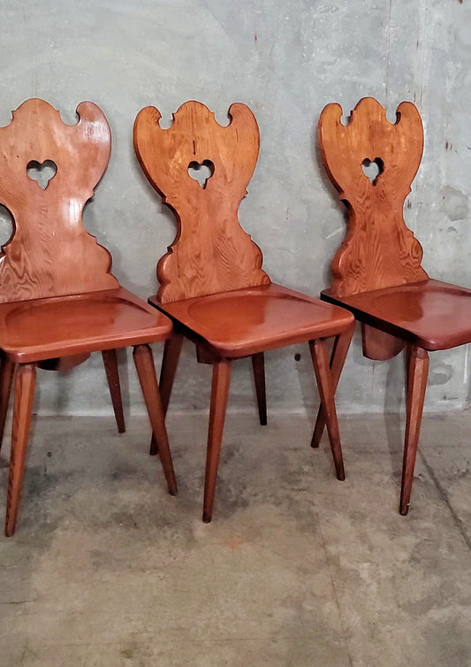 Mid Century Heart-Backed Tyrolean Mountain Chair