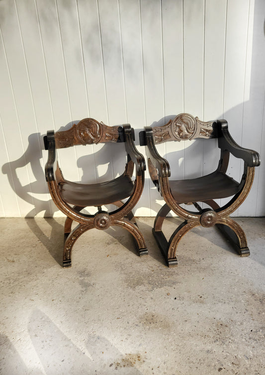 19th Century Savonarola Italian Chairs